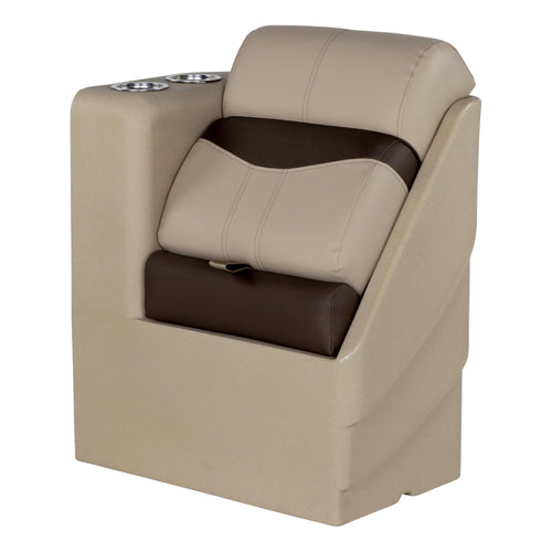Lippert 17" Rockport Series Left Pontoon Chaise, Measures 17" L x 32.5" W x 26" H, Marine-Grade Vinyl, High-Density Foam, Easy Installation, Fits Most Pontoons, Sand – 20221094033