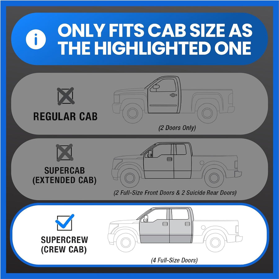 Tyger Auto Underseat Storage Box Compatible with 2015-2026 F-150 Ford; 2017-2026 F-250 F-350 SD Supercrew Cab, Black Rear Under Seat Storage Organizer Cargo Box | TG-CB5F2228