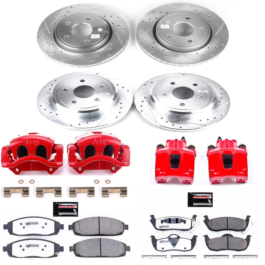 Power Stop Z26 KC2220A-26 Street Warrior Front and Rear Brake Kit-Brake Rotors, Brake Pads & Calipers