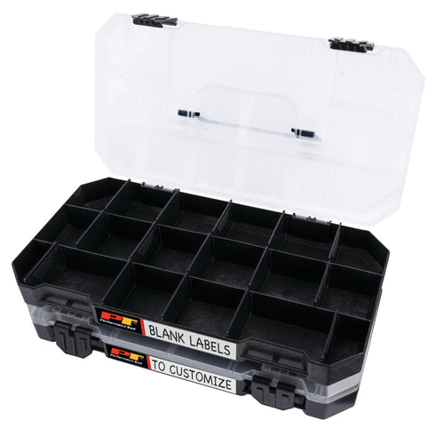 Stackable Performance Tool W5266 Storage Bins with Removable Dividers and Secure Latches for Hardware Organization and Portability