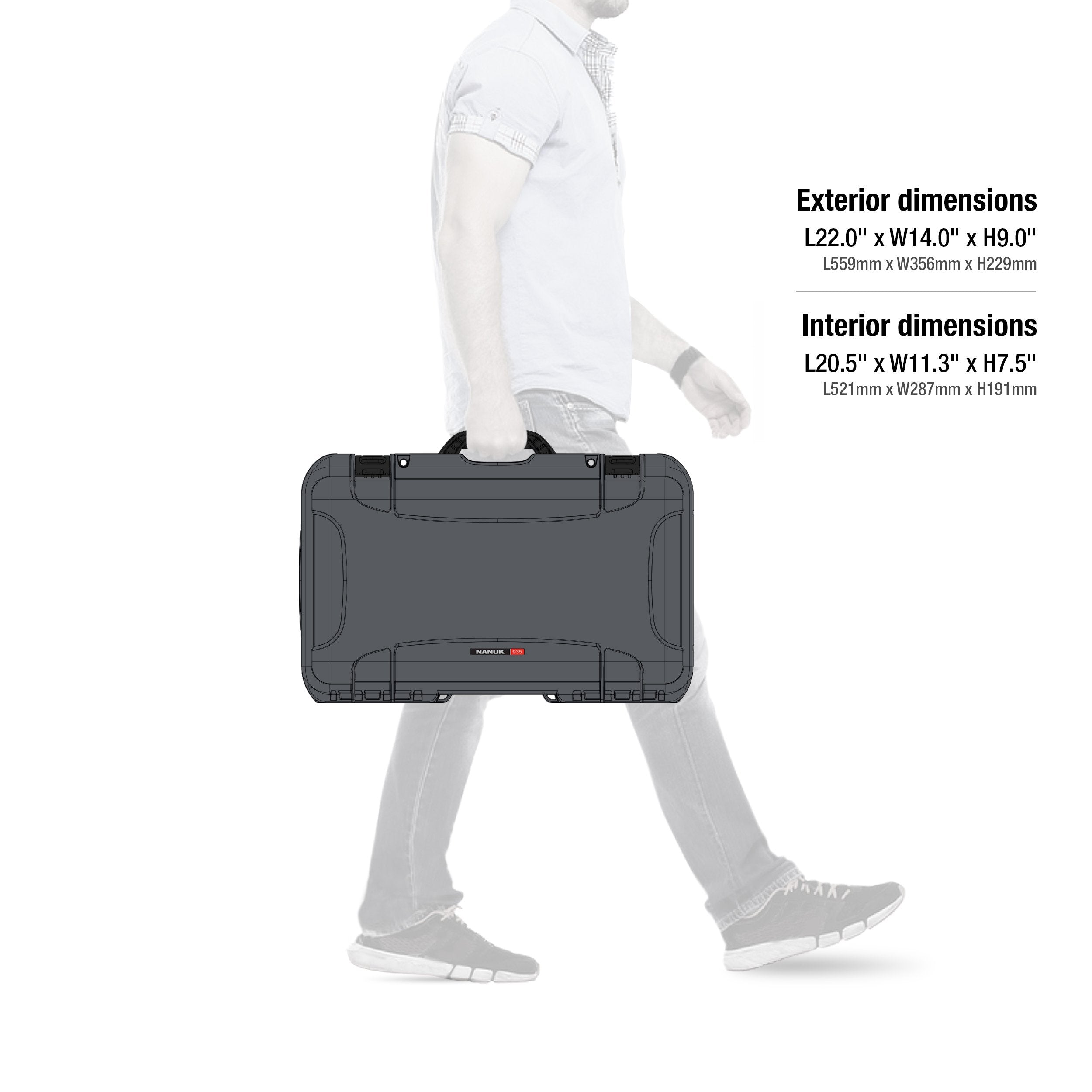 Protective Travel Case Nanuk 935 for 3 Bottles of Wine w/Wheels and Extendable Handle, TSA Approved - Graphite,935-3BTLS7