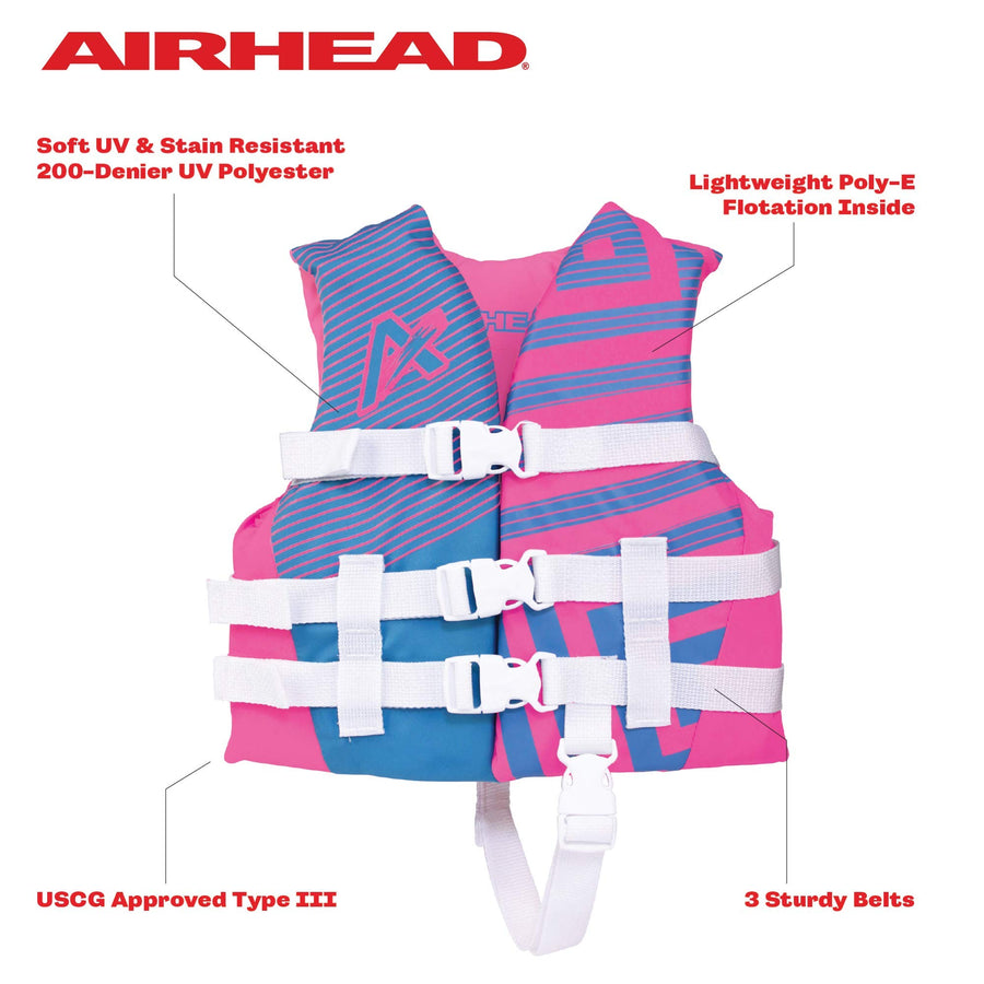 Children's Airhead Trend Life Vest - USCG Approved Life Jacket - 22-25 in Chest Size - Ideal for Boating, Watersports, Swimming, Wakeboard and More