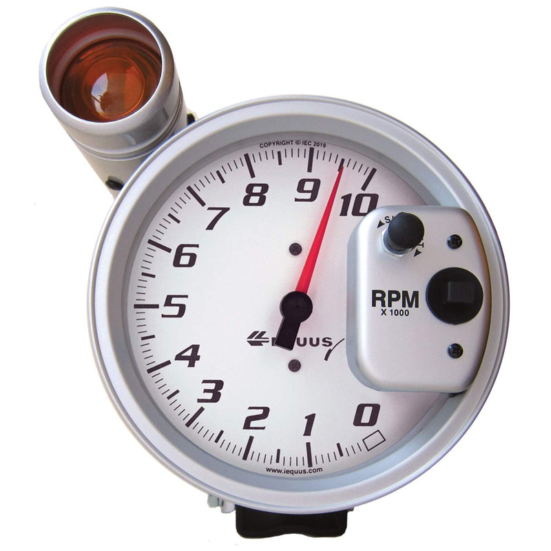 EQUUS 5" E5080 Tachometer 10K RPM White Dial & Shift Light