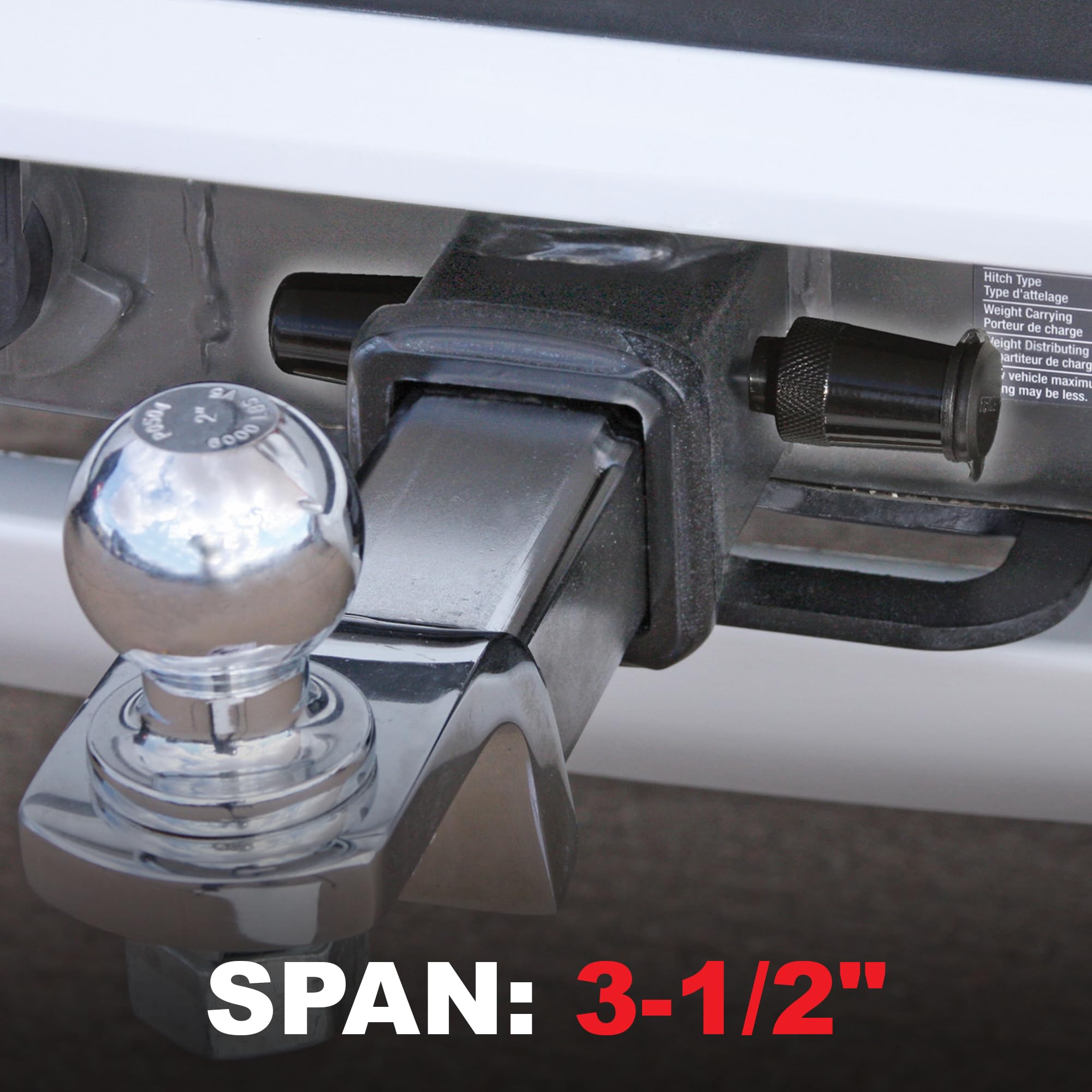 T5Black – Trimax – 5/8" Receiver Lock – 3.5" Span, Fits Class V Hitches, Machine-Forged Chrome Steel, Black Epoxy Coating, Anti-Theft Keyed Lock