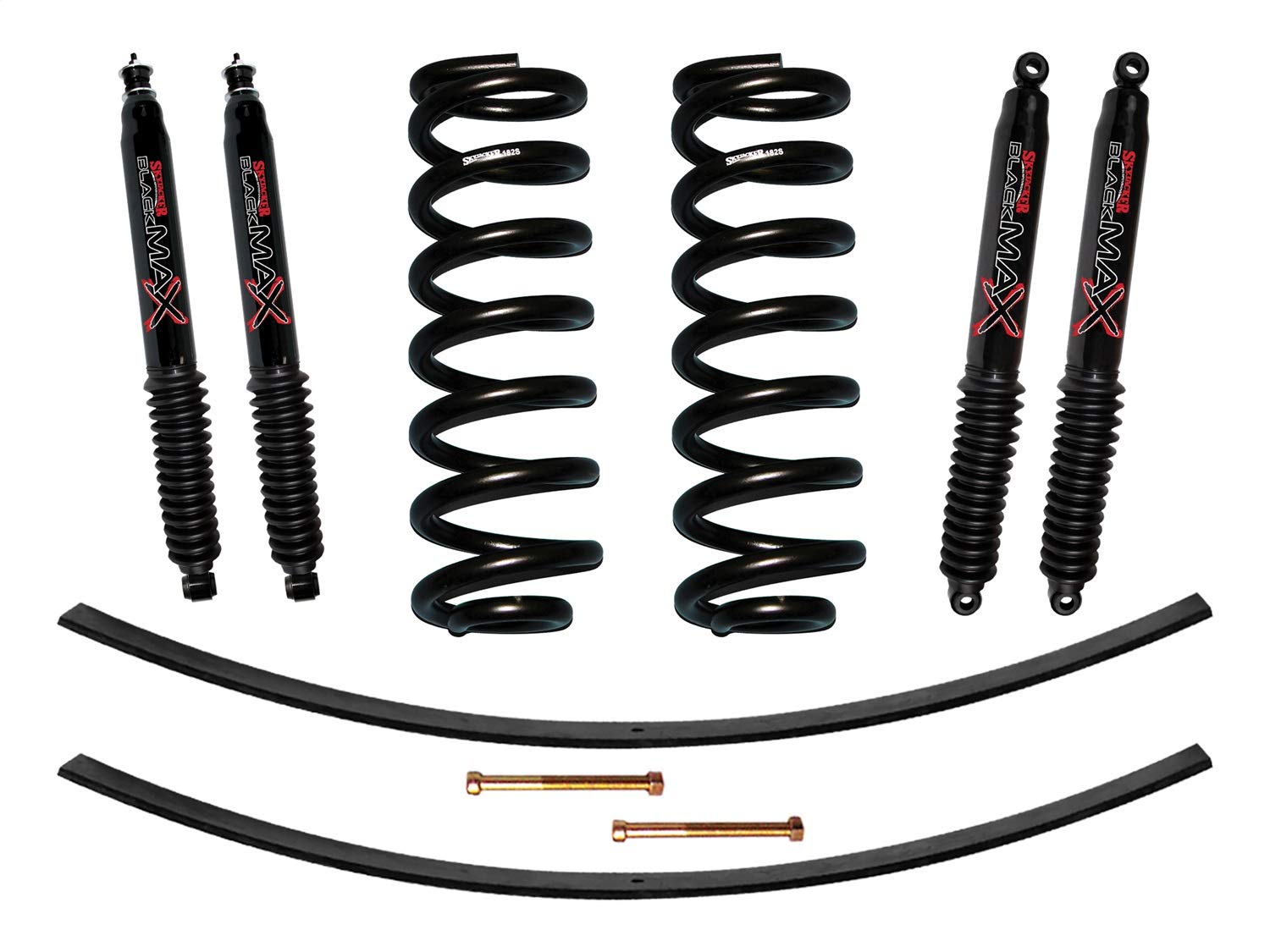 Skyjacker Suspension Lift Kit 182K-B w/Shock Black MAX Shocks 1.5-2 in. Lift Incl. Front Coil Springs Rear Add-A-Leafs