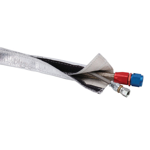Design Engineering Heat Shroud 1/2" - 3/4" I.D. x 3ft Aluminized Sleeving for Ultimate Hi-Temp Protection (with Closure Hook and Loop)
