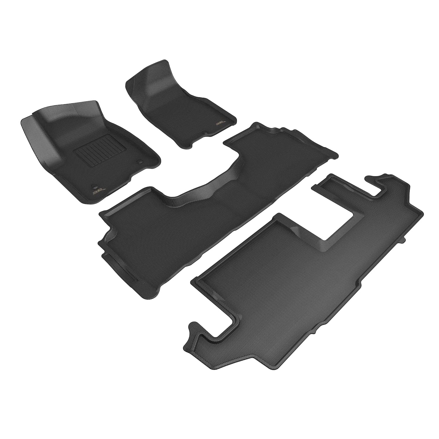 Custom Fit 3D MAXpider Kagu Floor Mat (Black) Compatible with Chevrolet Suburban 2021-2023 - Full Set