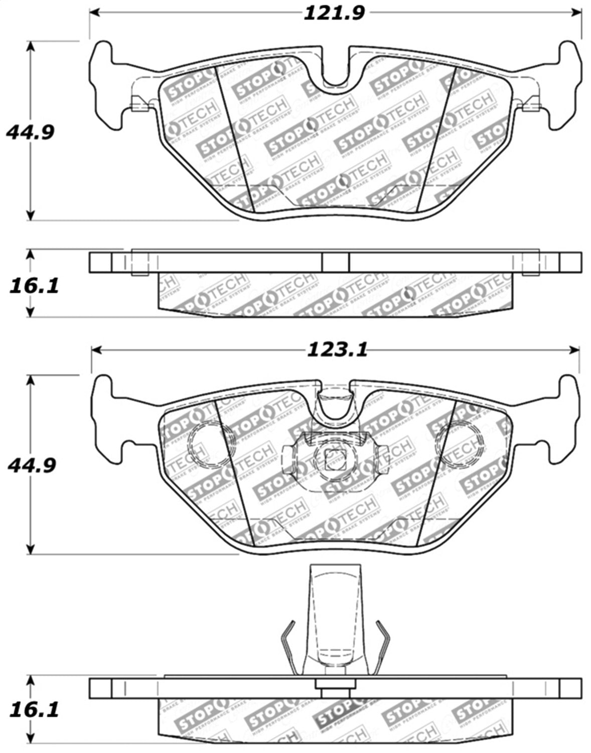 Sport Brake Pads StopTech 309.06921 with Shims and Hardware
