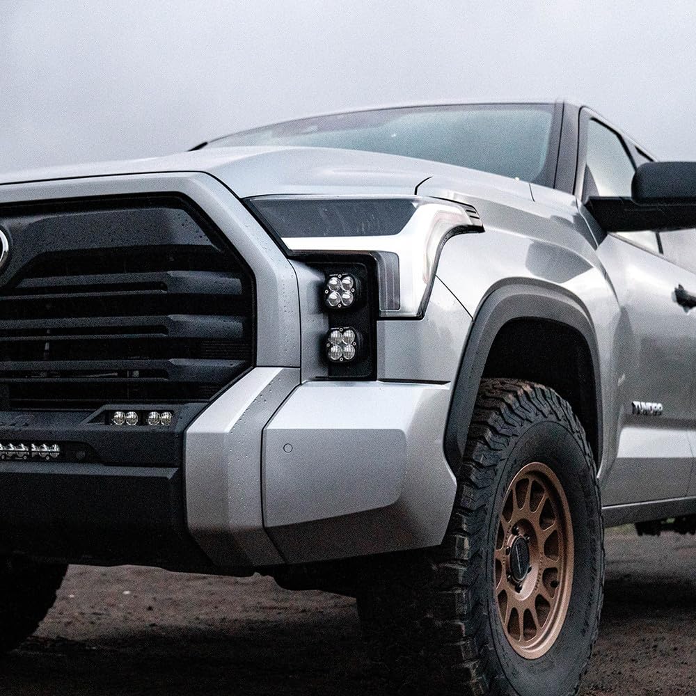 Baja Designs LED Squadron Sport Vent Light Kit for Toyota Tundra 2022+ Truck - Includes 4 LED Lights, Wiring Harness (Multi-Pattern; Clear)