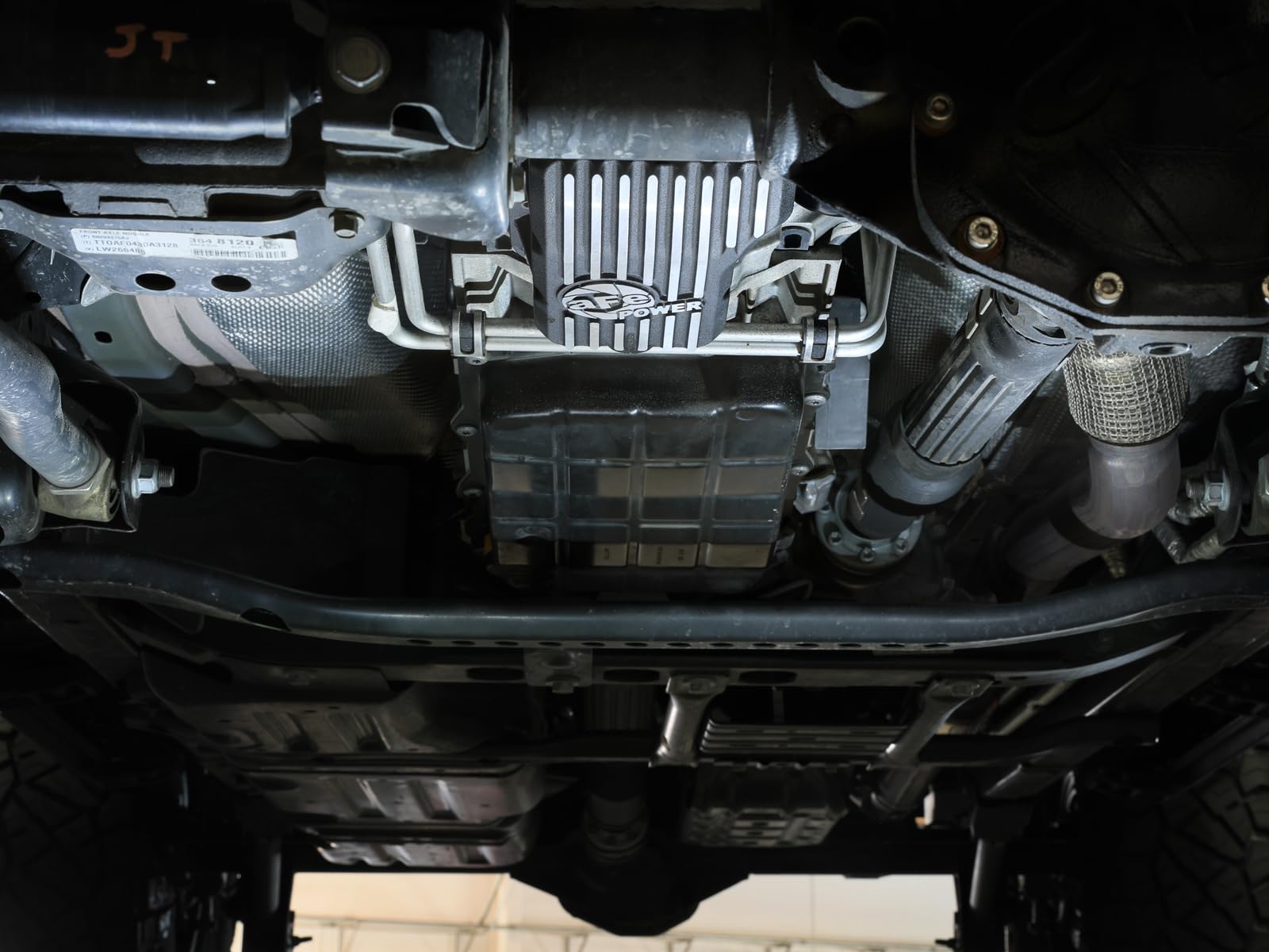 aFe Power Transmission Pan Pro Series Black w/Machined Fins Fit Jeep Wrangler (JL) 18-25 L4-2.0L (t) 46-71400B