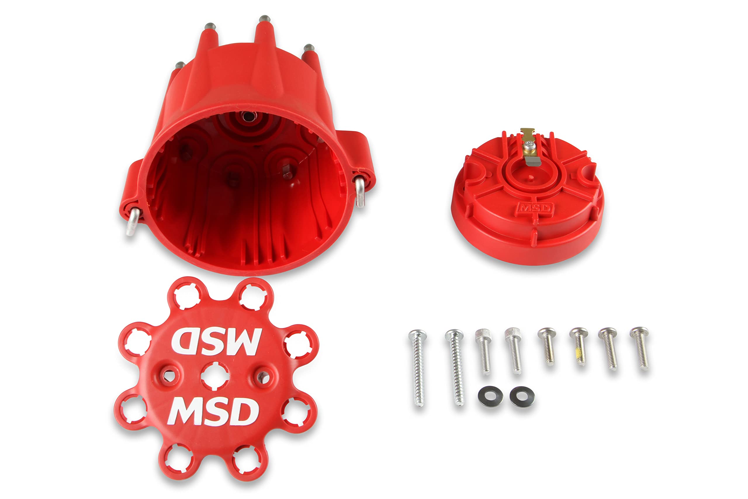 HEI Distributor Cap and Rotor Kit MSD 84335 Red
