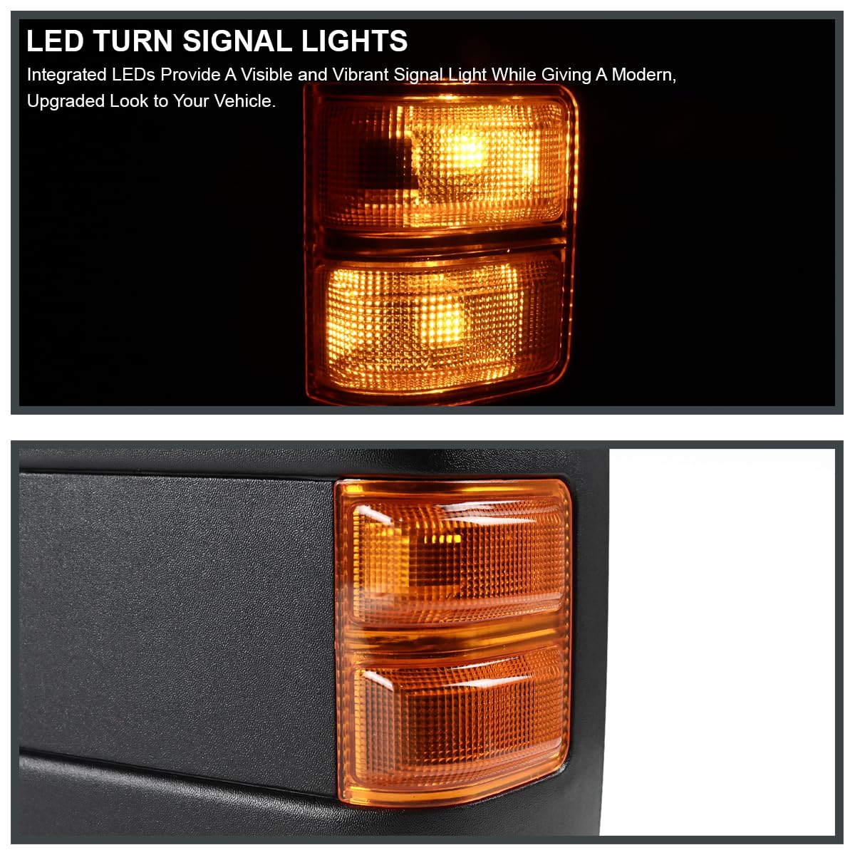 Manual Towing Mirrors SPEC-D TUNING Turn Signal Lights Compatible with 2003-2015 Ford F250 Super Duty Left + Right Pair