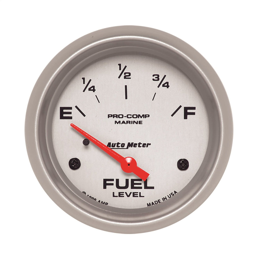 Gauge AutoMeter 200761-33 Fuel Level (Marine Silver Ultra-Lite 2 5/8", 240Ωe to 33Ωf, Elec, Marine Silver)