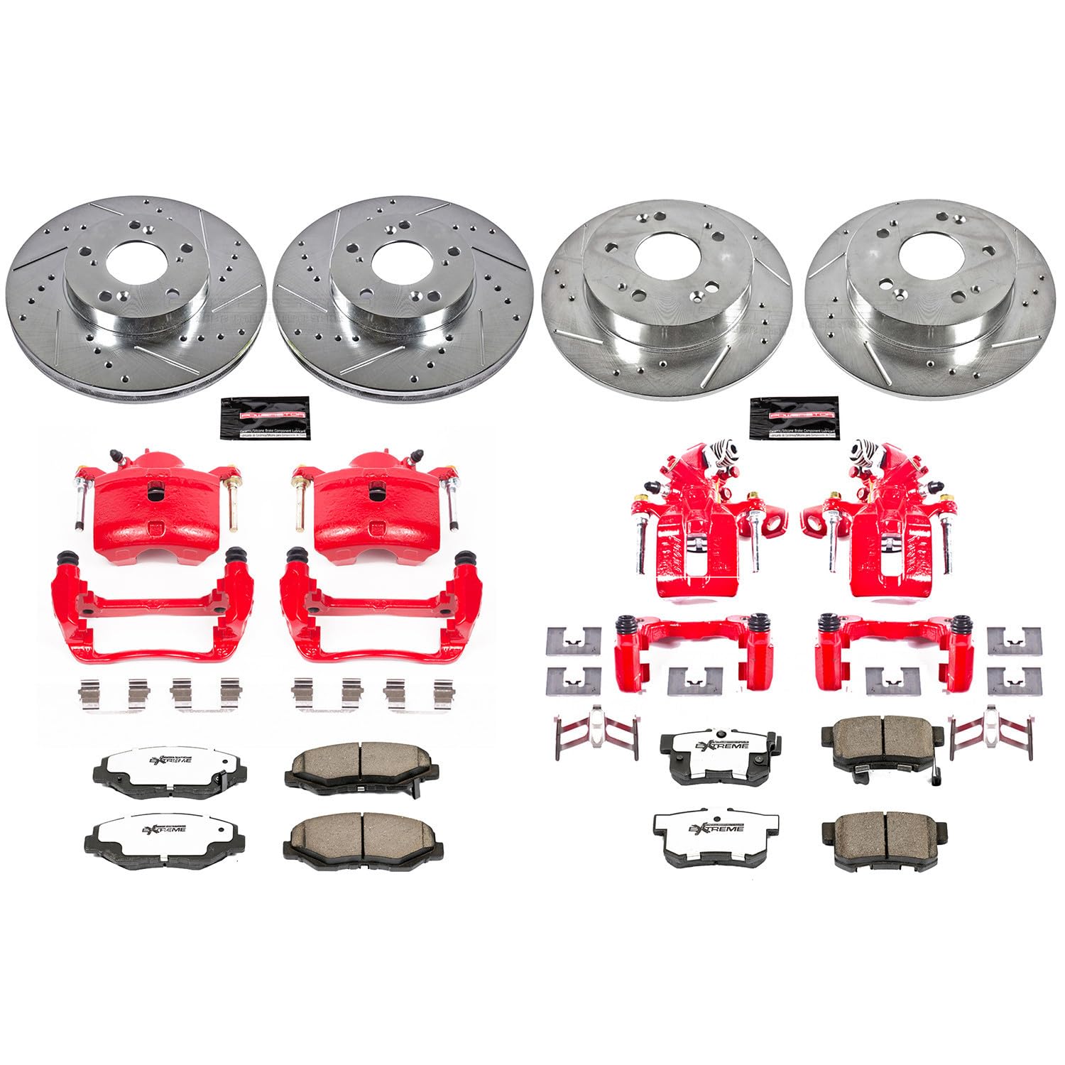 Power Stop KC6781-26 Z26 Street Warrior Front & Rear Brake Kit Acura Honda For Acura ILX 2014-2015, Honda Civic 2013-2015 [Model Specific]