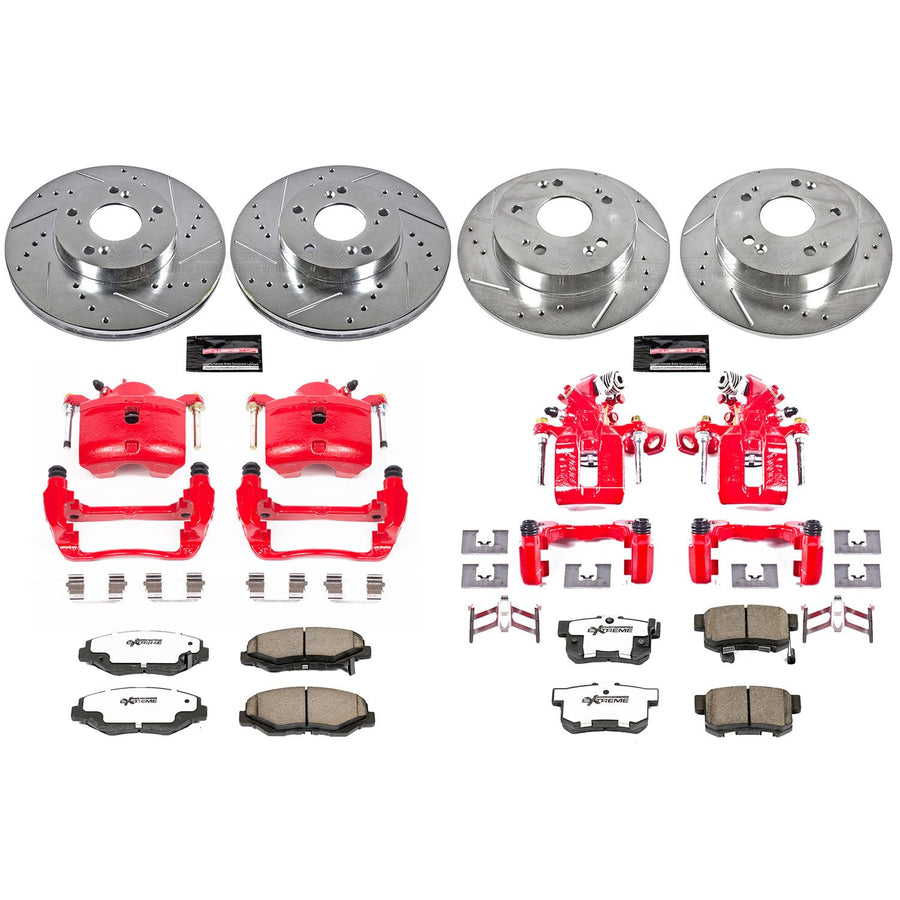 Power Stop KC6781-26 Z26 Street Warrior Front & Rear Brake Kit Acura Honda For Acura ILX 2014-2015, Honda Civic 2013-2015 [Model Specific]