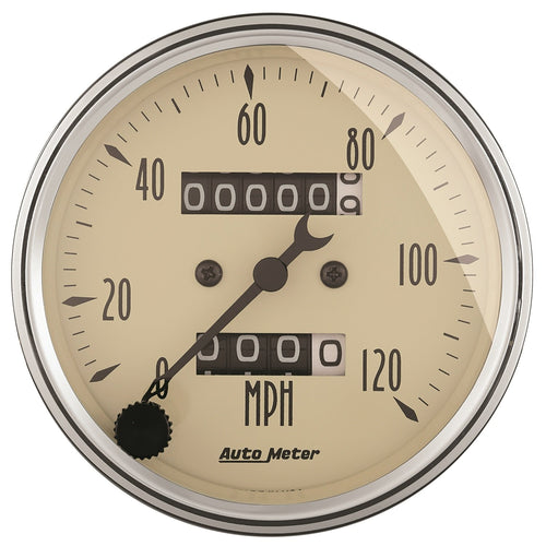 AUTO METER Mechanical Speedometer 1896 Antique Beige,3.125 in.