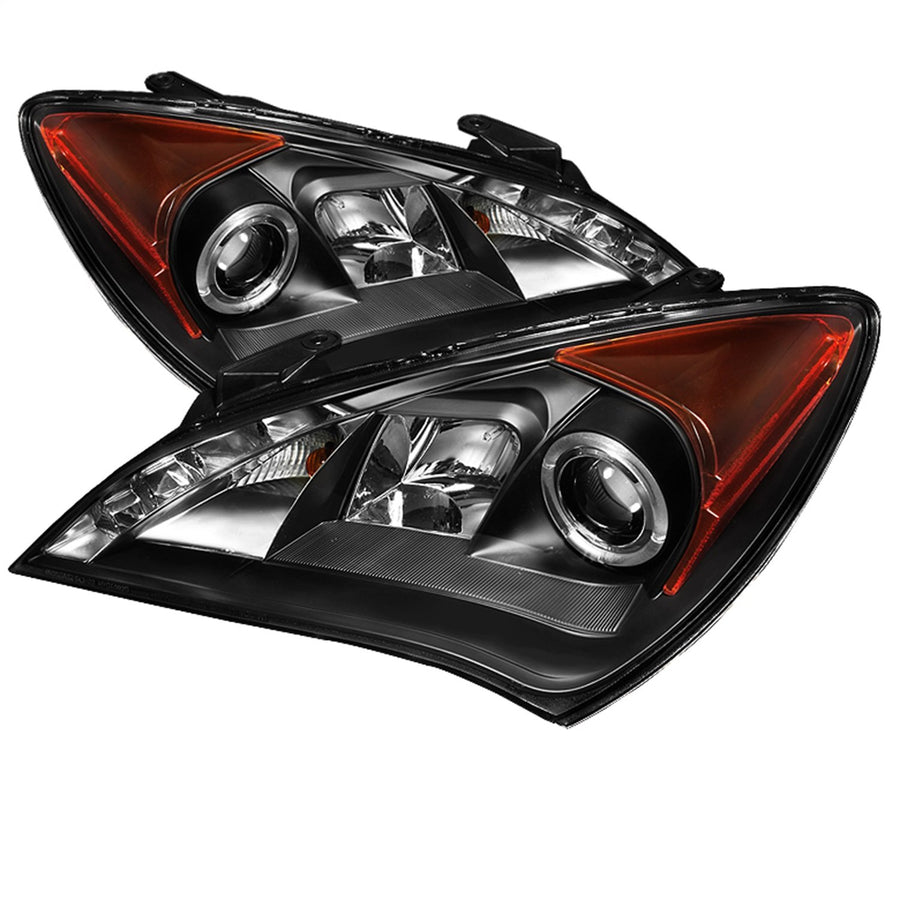LED Halo Spyder Auto Projector Headlights Black/Clear 5034250