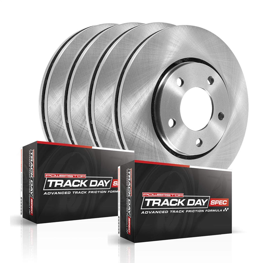 Power Stop Track Day TDSK8364 Front and Rear Brake Kit-Brake Rotors and Ceramic Brake Pads