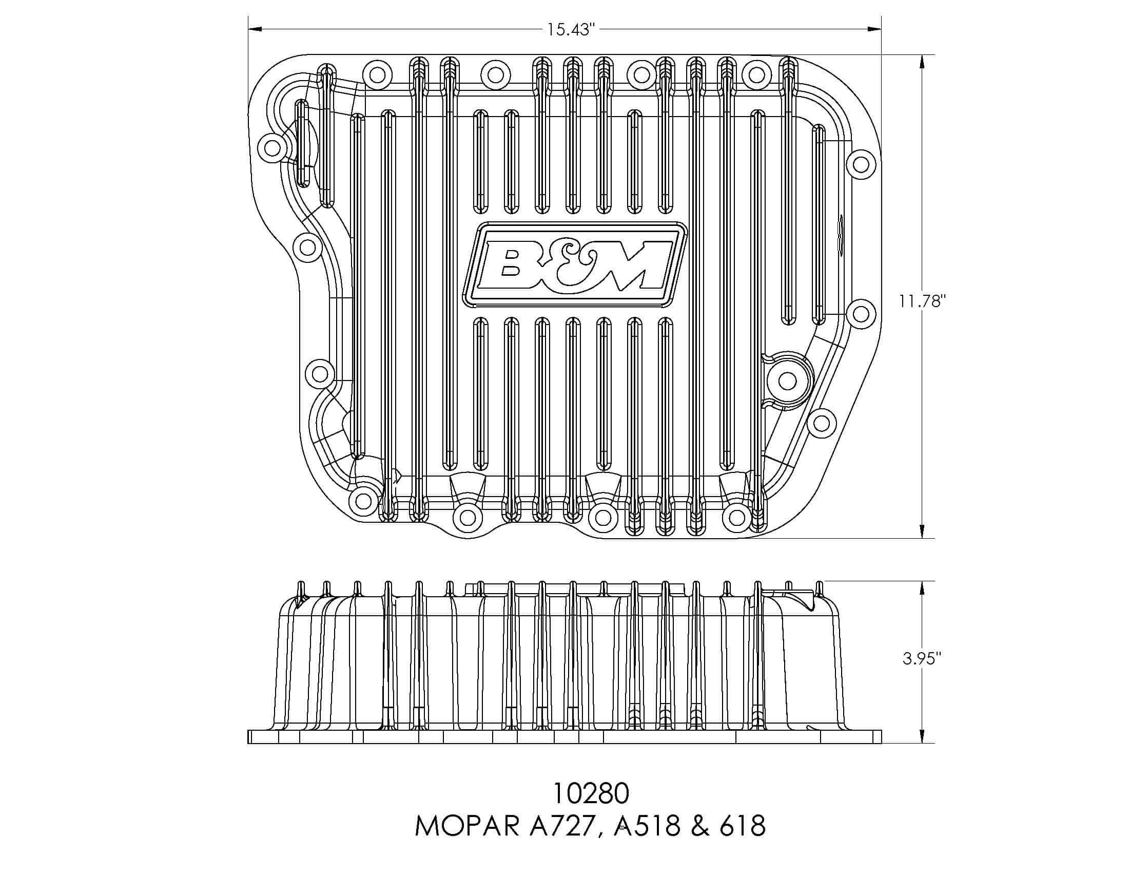 Aluminum Transmission Pan B&M 10280