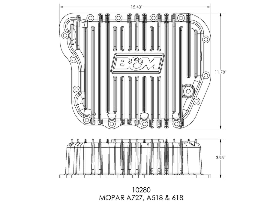 Aluminum Transmission Pan B&M 10280