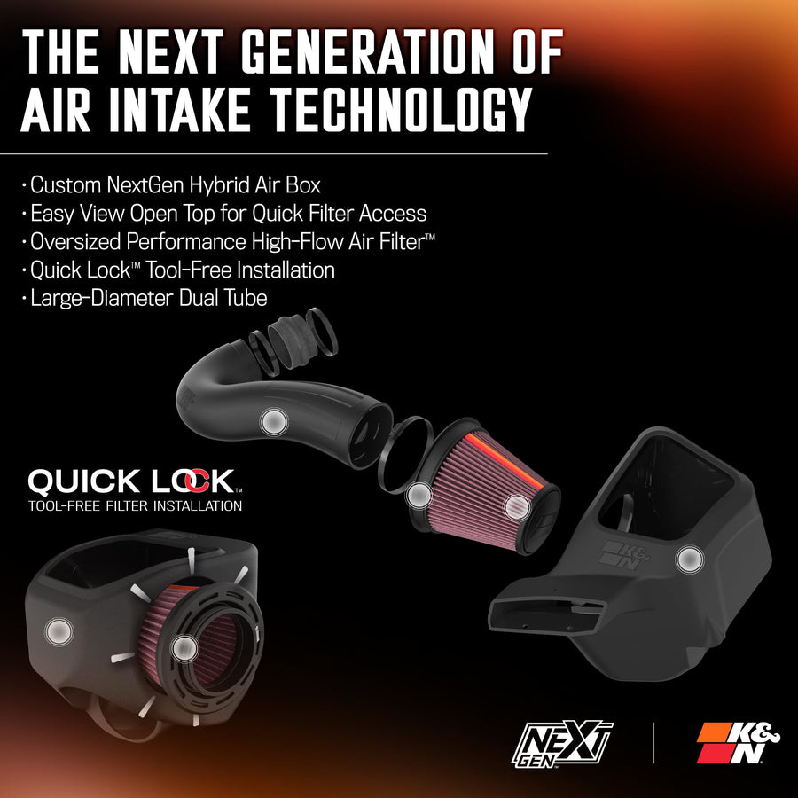 Cold Air Intake System K&N NextGen: High-Flow Cotton Filter: Compatible with 2011-2025 DODGE/JEEP: Durango, Grand Cherokee, 50-1563