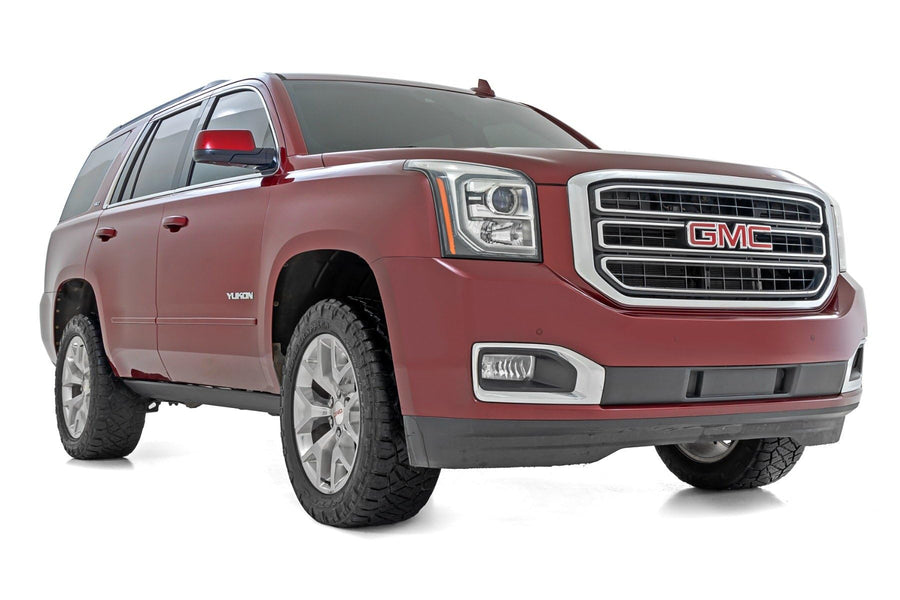 Rough Country Power Running Boards with LED Step Lights for GMC Yukon & Chevy Tahoe (2015-2020) - Dual Motor Electric Powerstep Board & Retractable Truck Steps