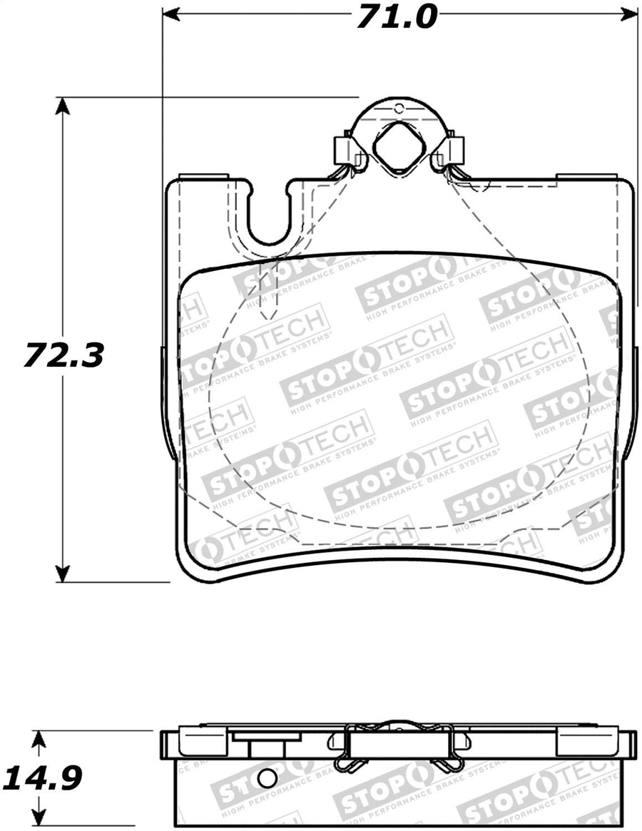 Rear StopTech 308.08480 Brake Pads with Shims and Hardware Street