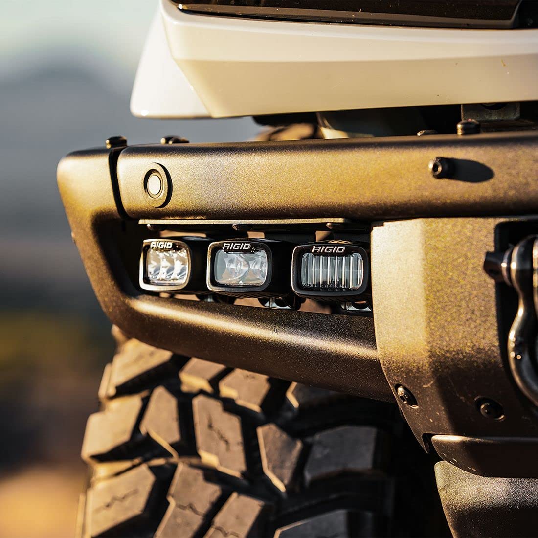 RIGID Triple 46731 SR-M Fog Light Bumper Mount KIT - FITS 2021 Ford Bronco Full Size, Includes 6 RIGID SR-M LED Lights