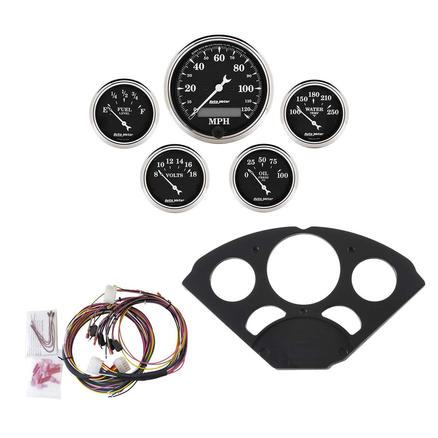 Gauge Kit AutoMeter 7055-OTB, 5 Pc, Chevy 55-56, Mph/Fuel/Oilp/Wtmp/Bat, OTB