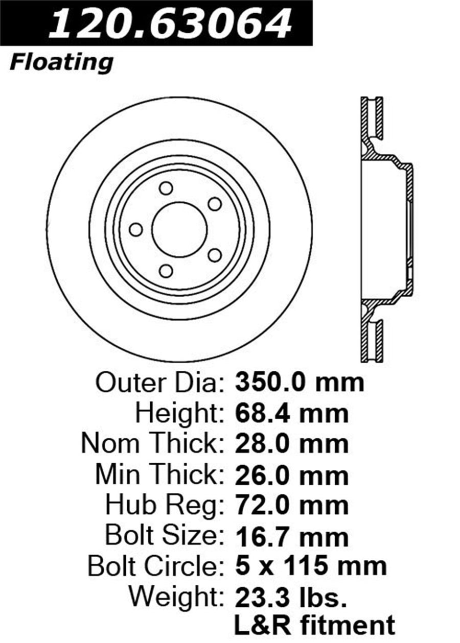 126.63064SR Power Slot Slotted Brake Rotor