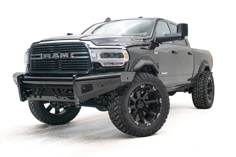 Fab Fours Black Steel Front Bumper 19-C Ram 2500 or 3500 New Body Style with No Guard, (DR19-S4461-1)