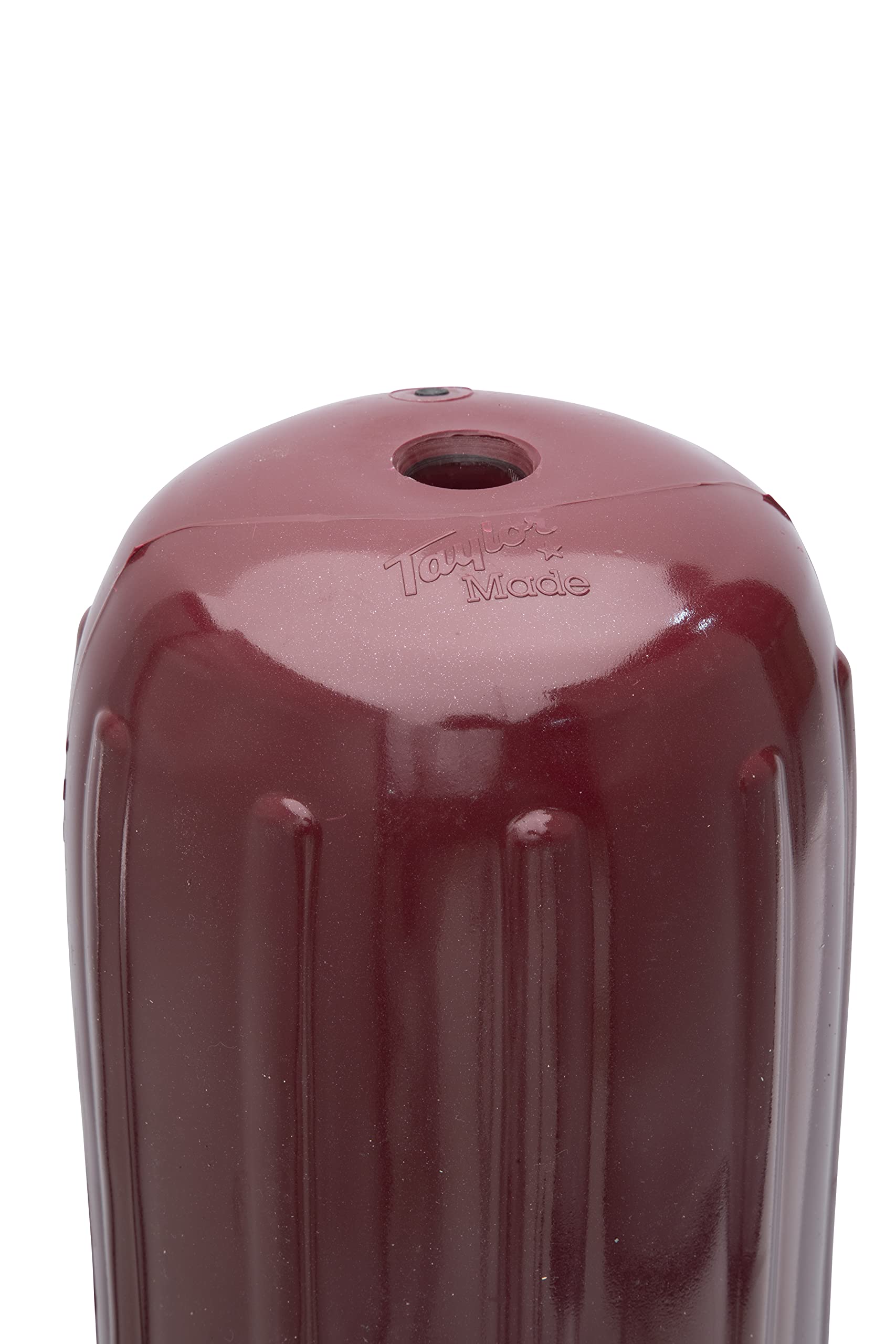 Big B Taylor Made Inflatable Boat Fender, Burgundy (6" x 15") End-to-End Line Passage Fits 5/8" Rope, Hangs Horizontally or Vertically, Ribbed Technology, Needle Valve, Marine-Grade Vinyl - 531025
