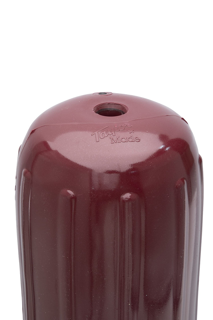 Taylor Made Inflatable Boat Fender Big B, Burgundy (10" x 26") End-to-End Line Passage Fits 5/8" Rope, Hangs Horizontally or Vertically, Ribbed Technology, Needle Valve, Marine-Grade Vinyl - 531032