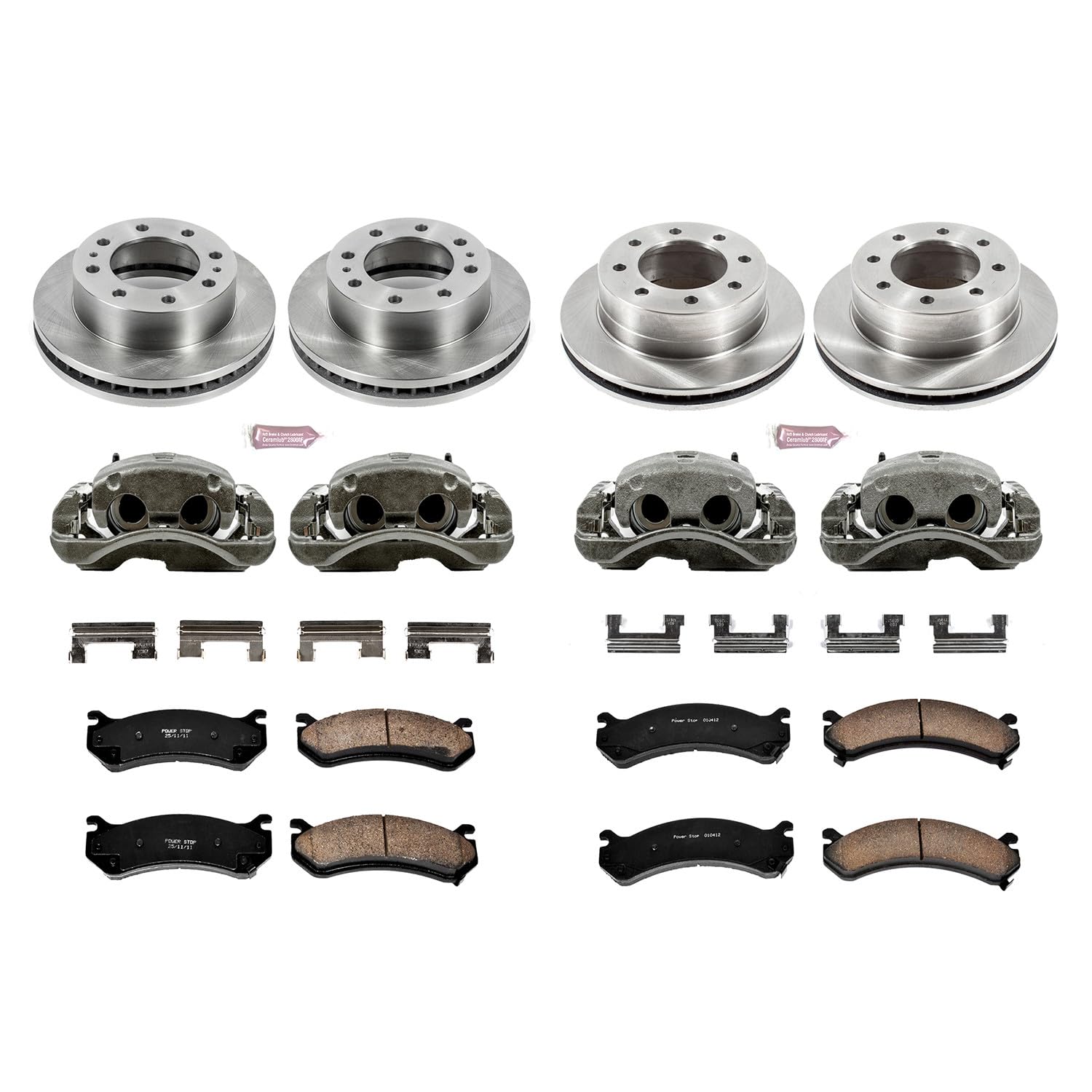 Power Stop KCOE4423 1-Click OE Replacement Brake Kit with Calipers For Chevrolet Silverado 2500 HD 2004, GMC Sierra 2500 HD 2004 [Model Specific] Autospecialty