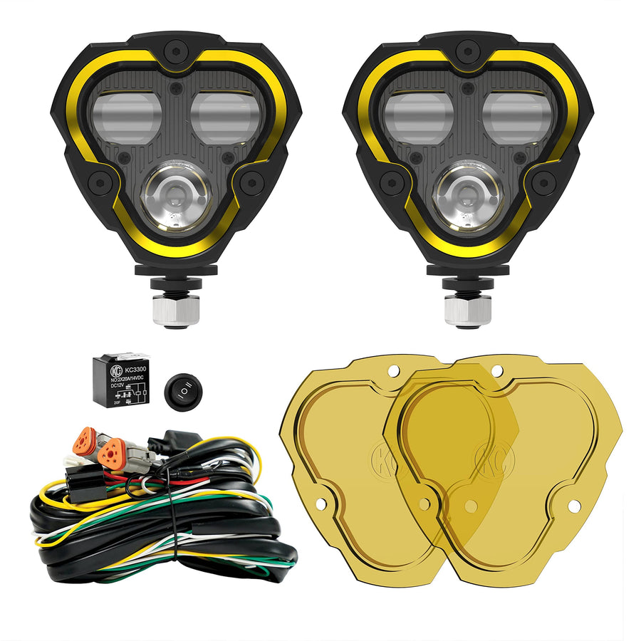 FLEX ERA® 3 KC HiLiTES Dual Mode SAE Fog Lights - 2-Light Master Kit