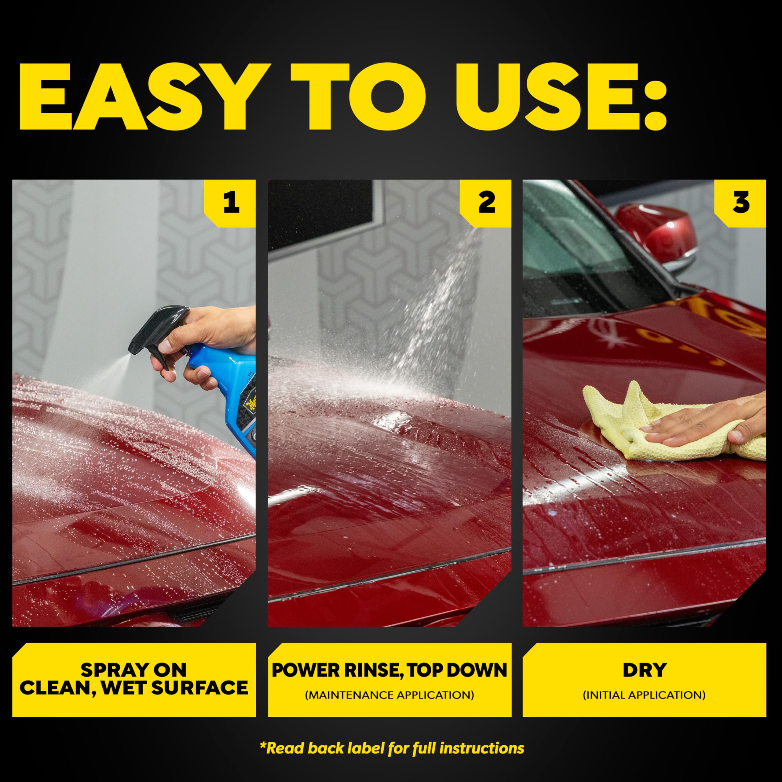 Hybrid Ceramic Wax Meguiar's, Easy-to-Use Spray Wax for Car Detailing with the Superior Protective Power of Advanced SiO2 Hybrid Barrier Technology, 26 Oz Spray Bottle