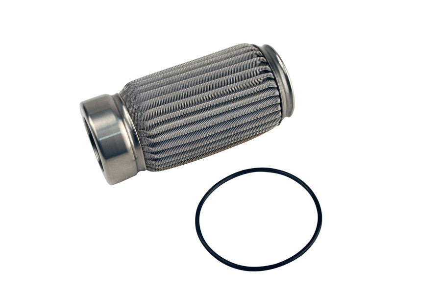 Replacement Aeromotive Filter Element, Crimp Construction, 100-m Stainless Mesh, Retro Fits All 2" OD Filter Housings, For All Fuel Types
