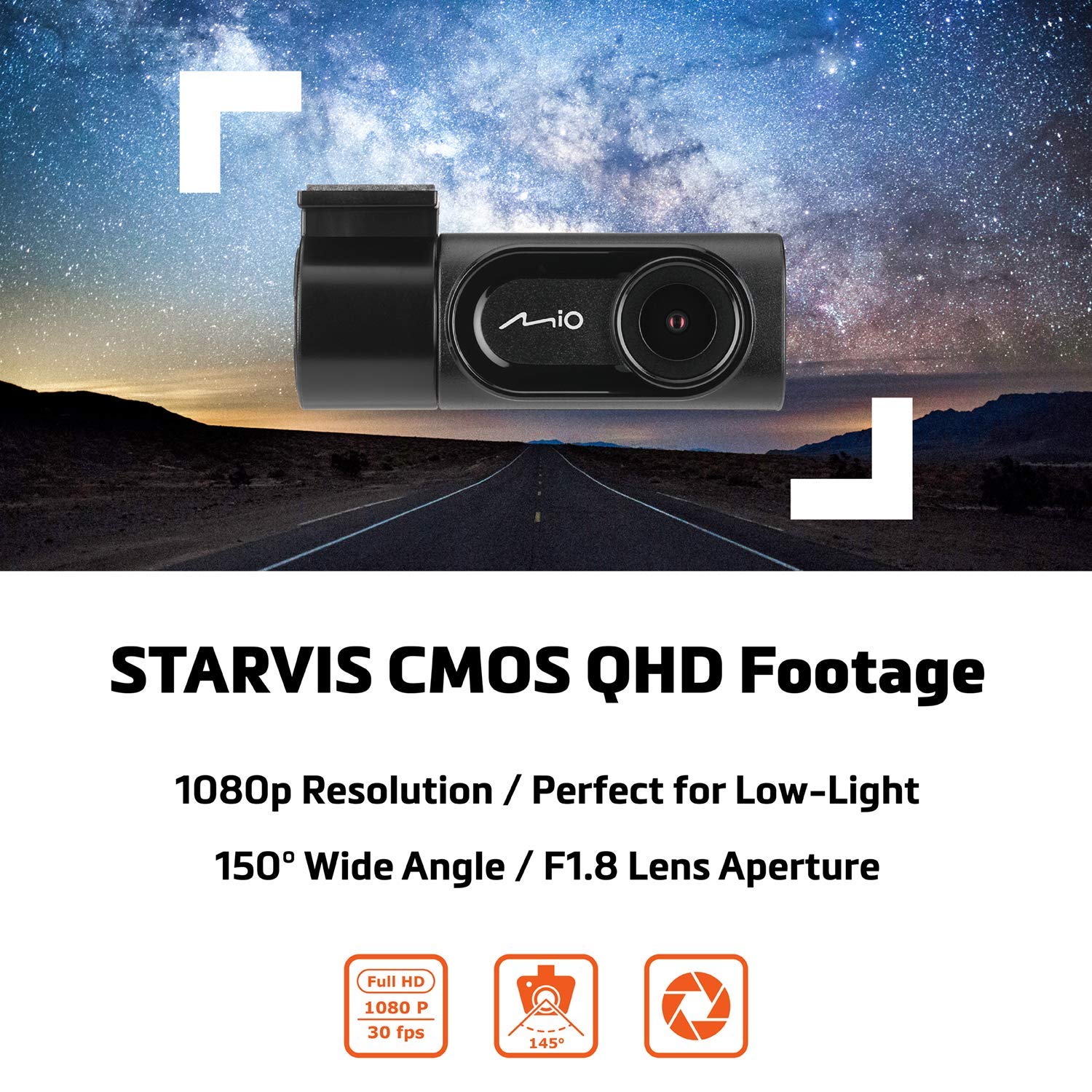 Mio MiVue A50 Car Rear Security Camera with Sony's Premium STARVIS Sensor Full HD 1080p, 145° Wide-Angle Lens - Support of MiVue C570/798 Cams Necessary for Use - Record in Low-Light Conditions