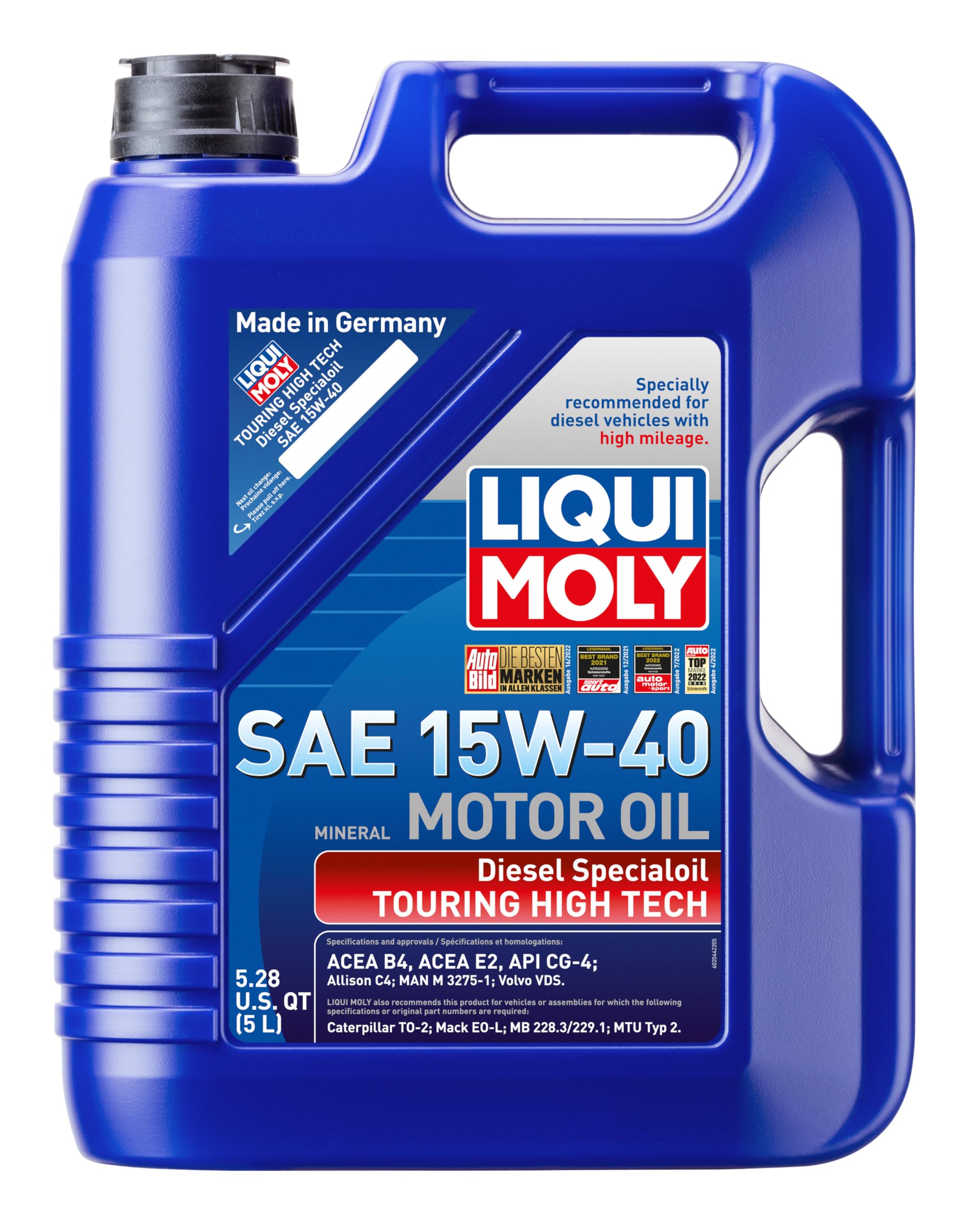 LIQUI MOLY High Tech Touring Diesel Specialoil SAE 15W-40 | 5 L | Touring engine oil | SKU: 2044