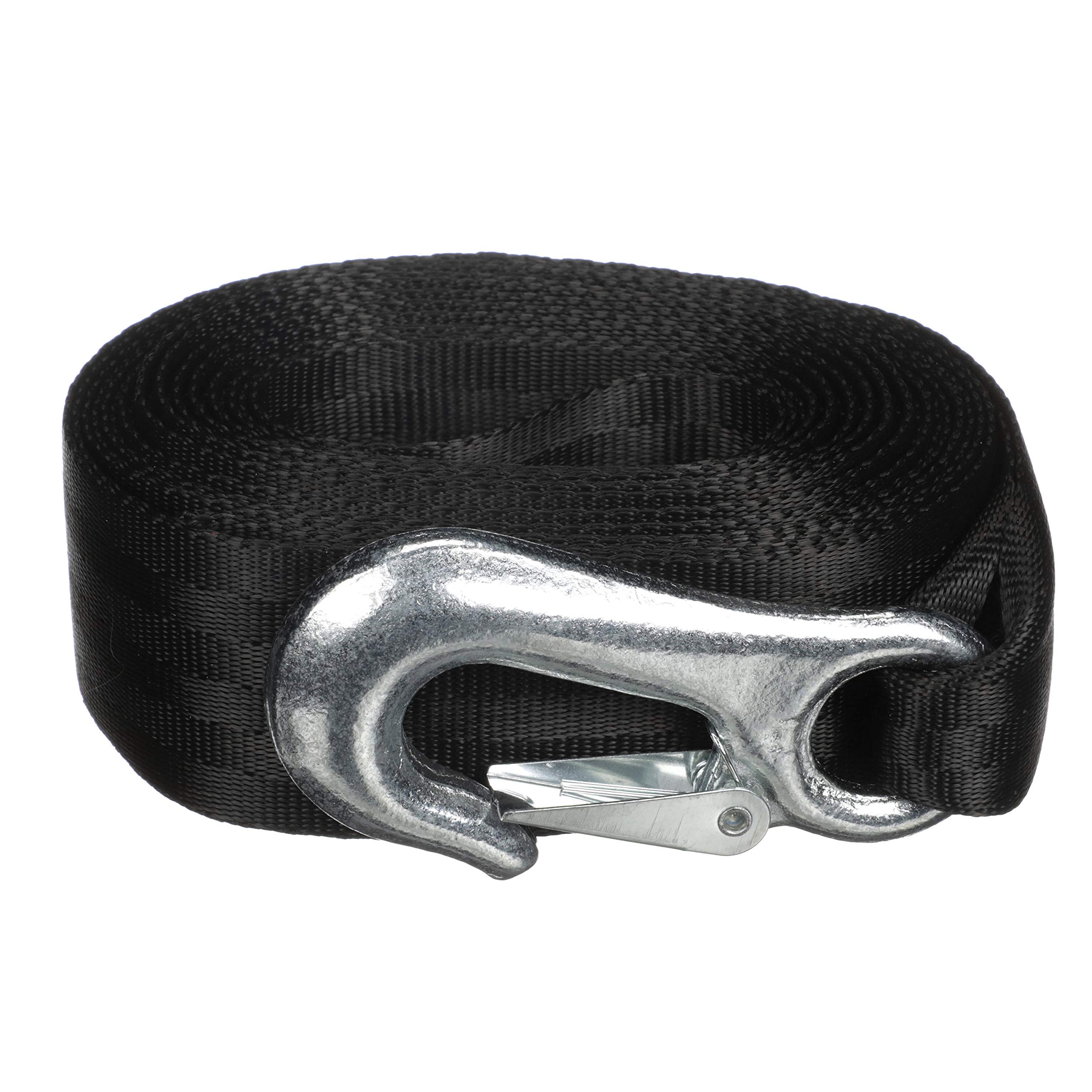 Trailer Winch Strap Attwood 11147-7, Sewn-Loop End, 20 Feet Long, Rated for Winches Up to 2,000 Pounds, Forged Steel Snap Hook