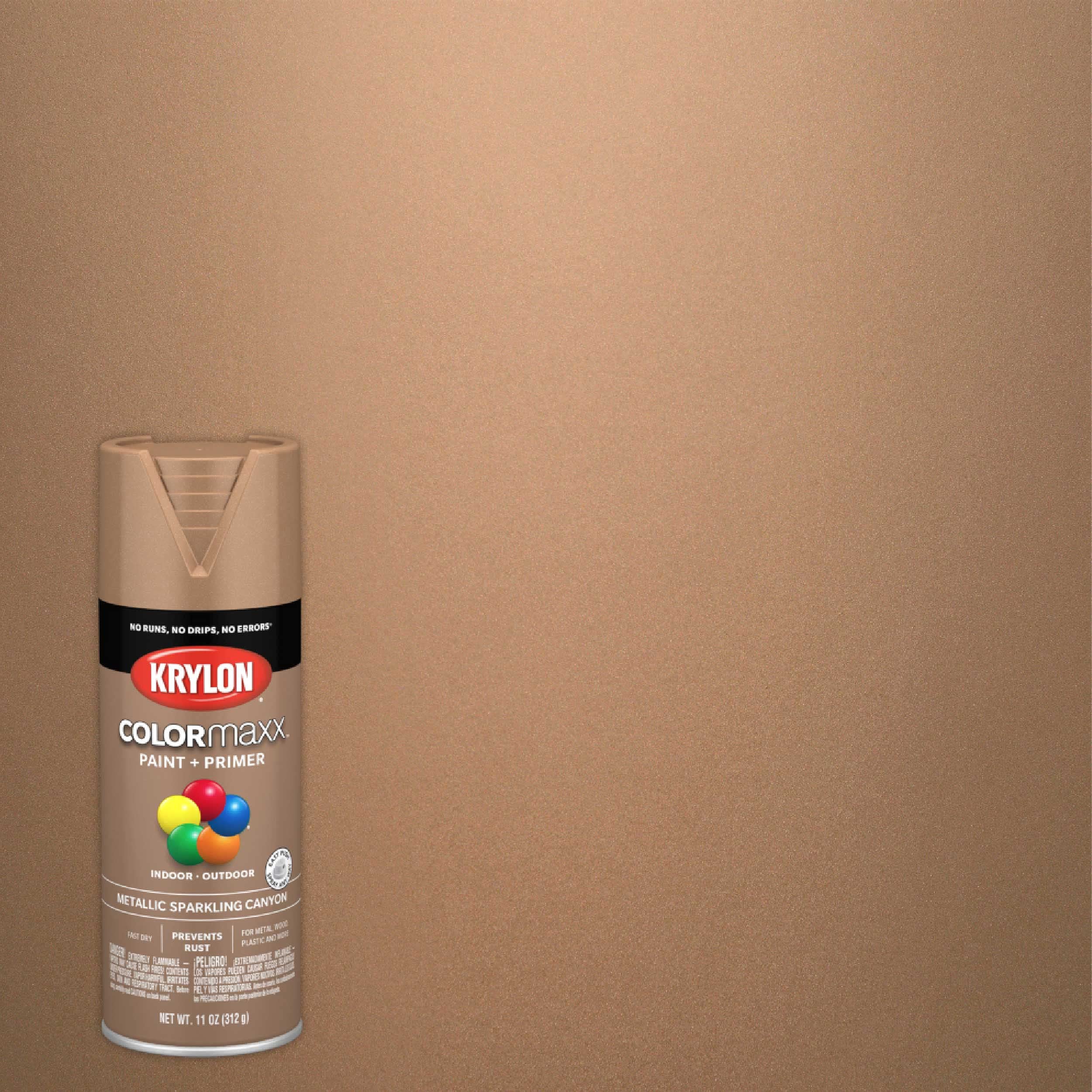 Krylon COLORmaxx 5586, Sparkling Canyn, Metallic-12 Ounce Aerosol Paint, 11 Ounce (Pack of 1), Red Oxide