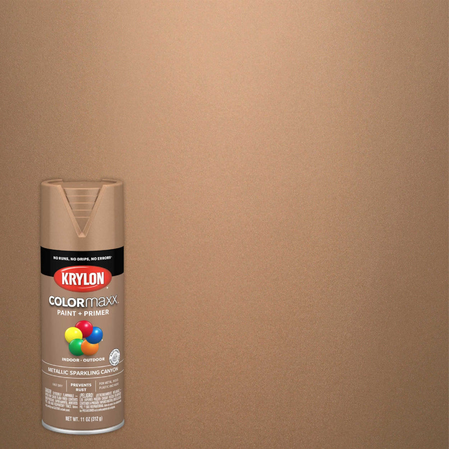 Krylon COLORmaxx 5586, Sparkling Canyn, Metallic-12 Ounce Aerosol Paint, 11 Ounce (Pack of 1), Red Oxide