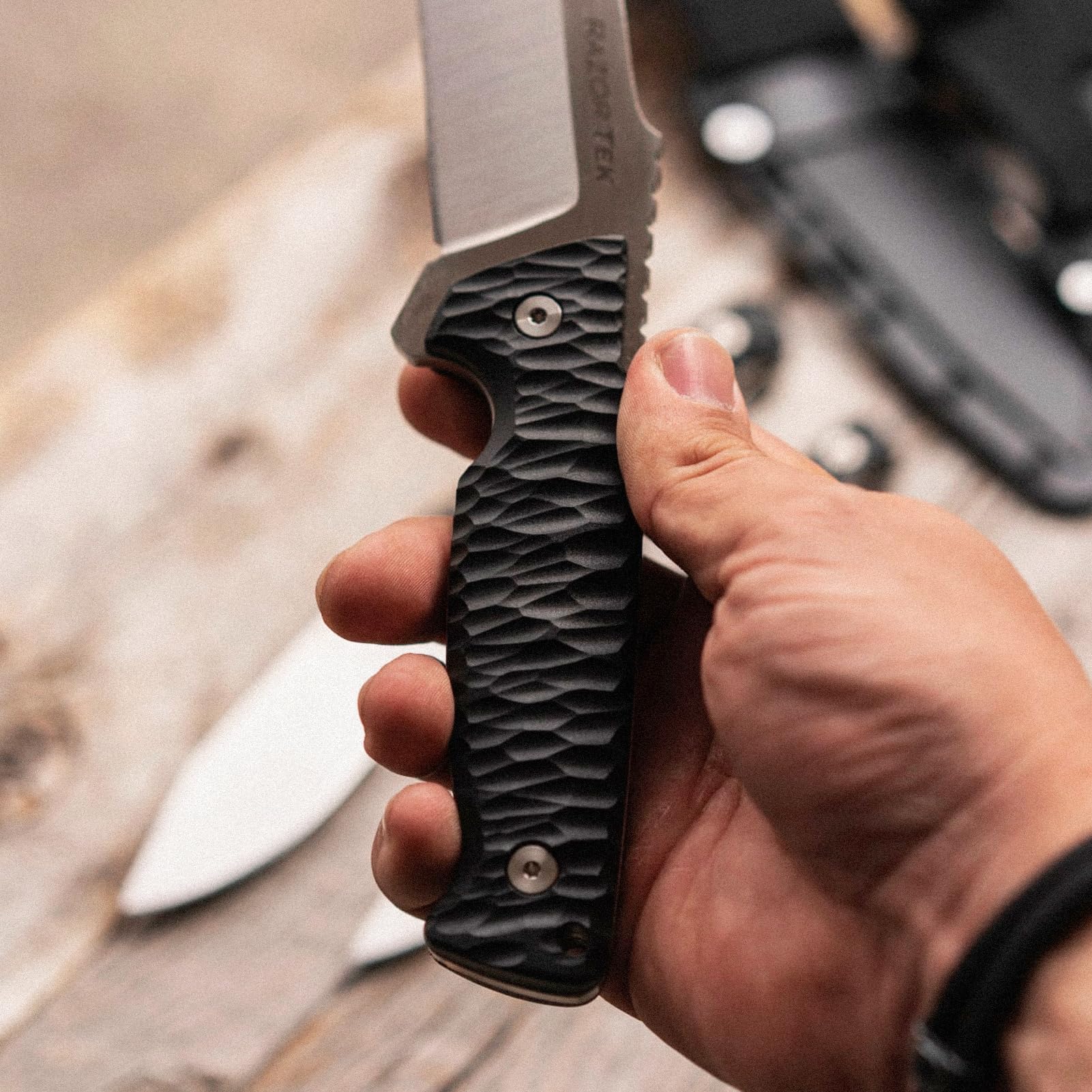 Razor Tek Cold Steel 6.5" 4116 Stainless Steel Recurve Fixed Blade EDC Outdoor Camping Hunting Utility Knife, 5 1/8" Ergonomic Textured Handle, Weather-Resistant Secure-Ex Sheath