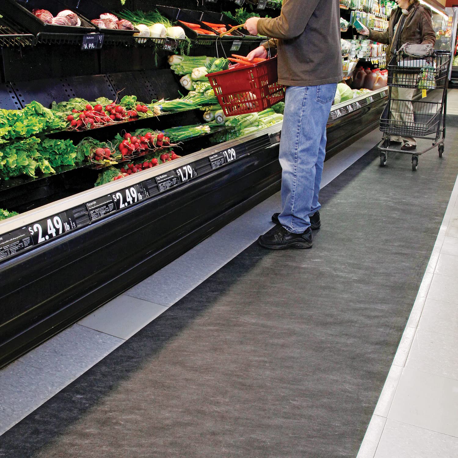 Grippy PIG Floor Mat Industrial Entrance Mat with Adhesive Backing 3' x 100' Mat Runner Gray GRP36200-GY