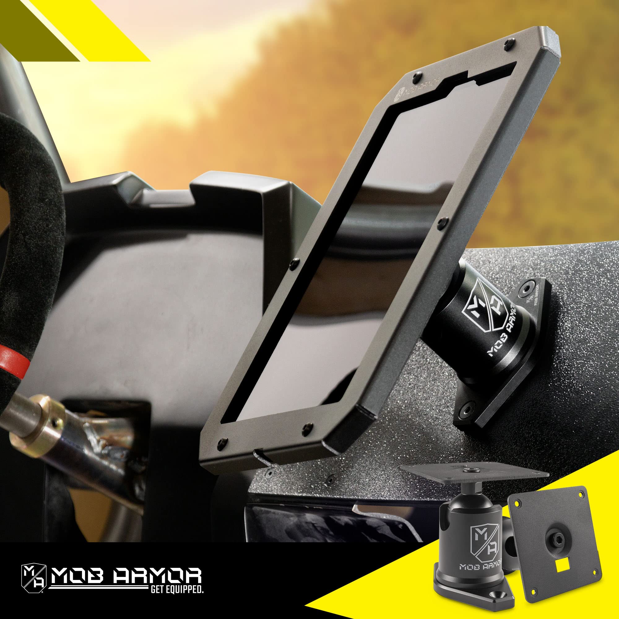 Mob Armor 75mm Maxx VESA Direct Mount - Heavy Duty Device Mount with Sturdy Metal Base, Universal Tablet and Phone Holder, and Reliable Permanent Mounting Plate for Secure Installations