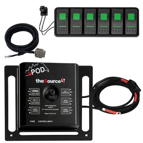 6 Circuit SPOD SourceLT Controller with Green LED Switch Panel, Universal Fit (36-inch Battery Cable)
