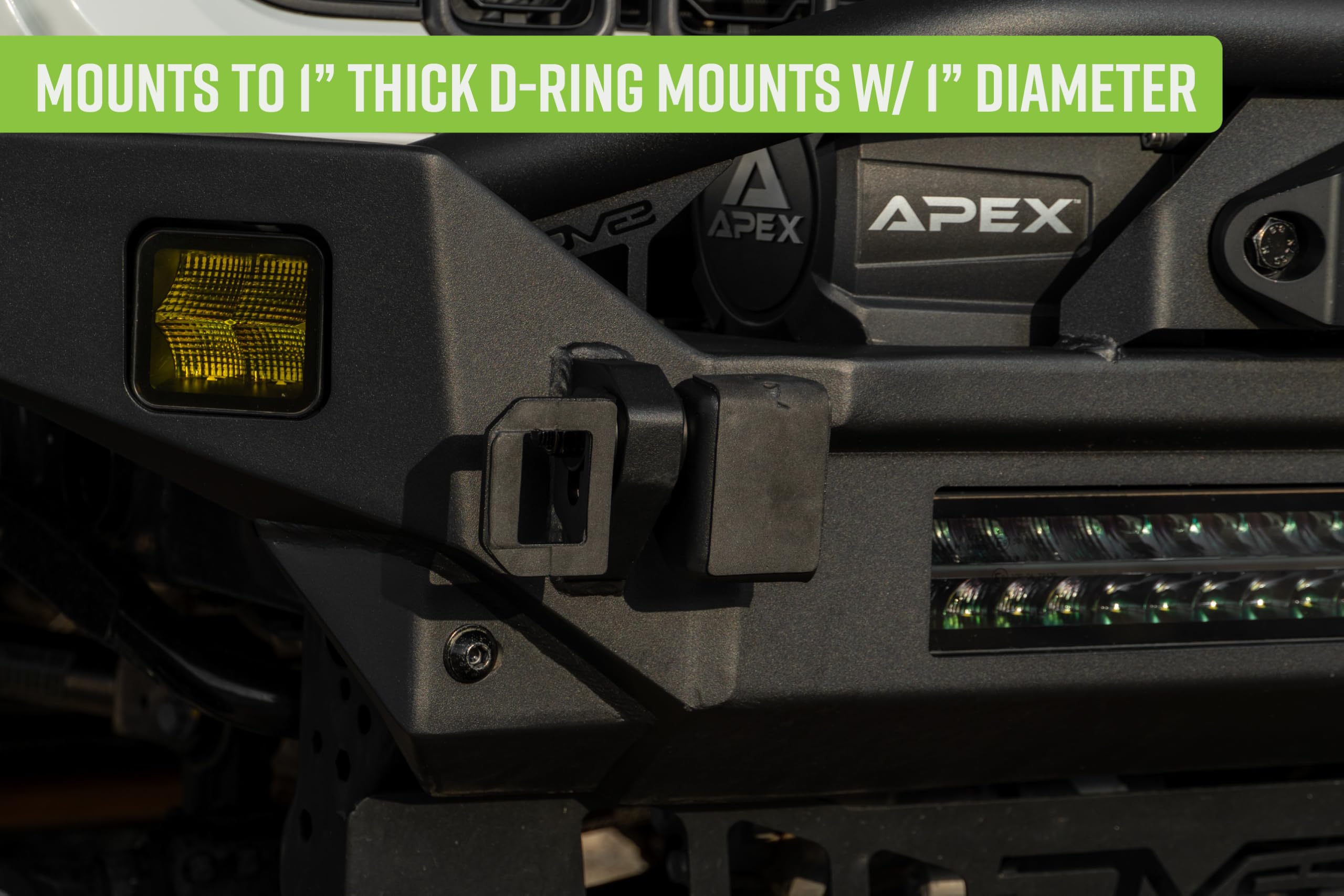 DV8 Offroad Quick Release Universal D-Ring License Plate Mount | Quickly Removes for Extra Clearance When Off-Road | Mounts to Aftermarket & Off-Road Bumpers w/ 1" Diameter D-Ring Mounts | Steel