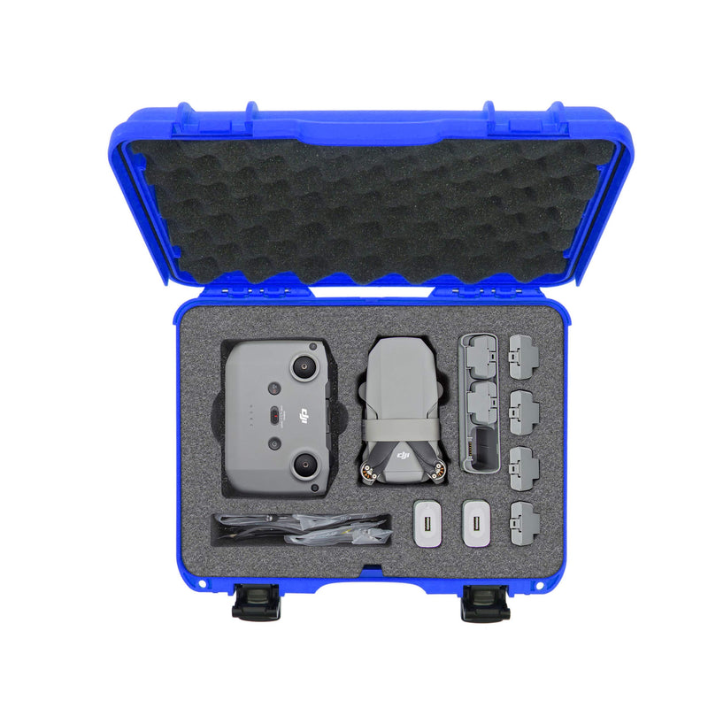 Waterproof Nanuk 910 Hard Case with Foam Insert for DJI Mavic Mini 2 Fly More - Blue