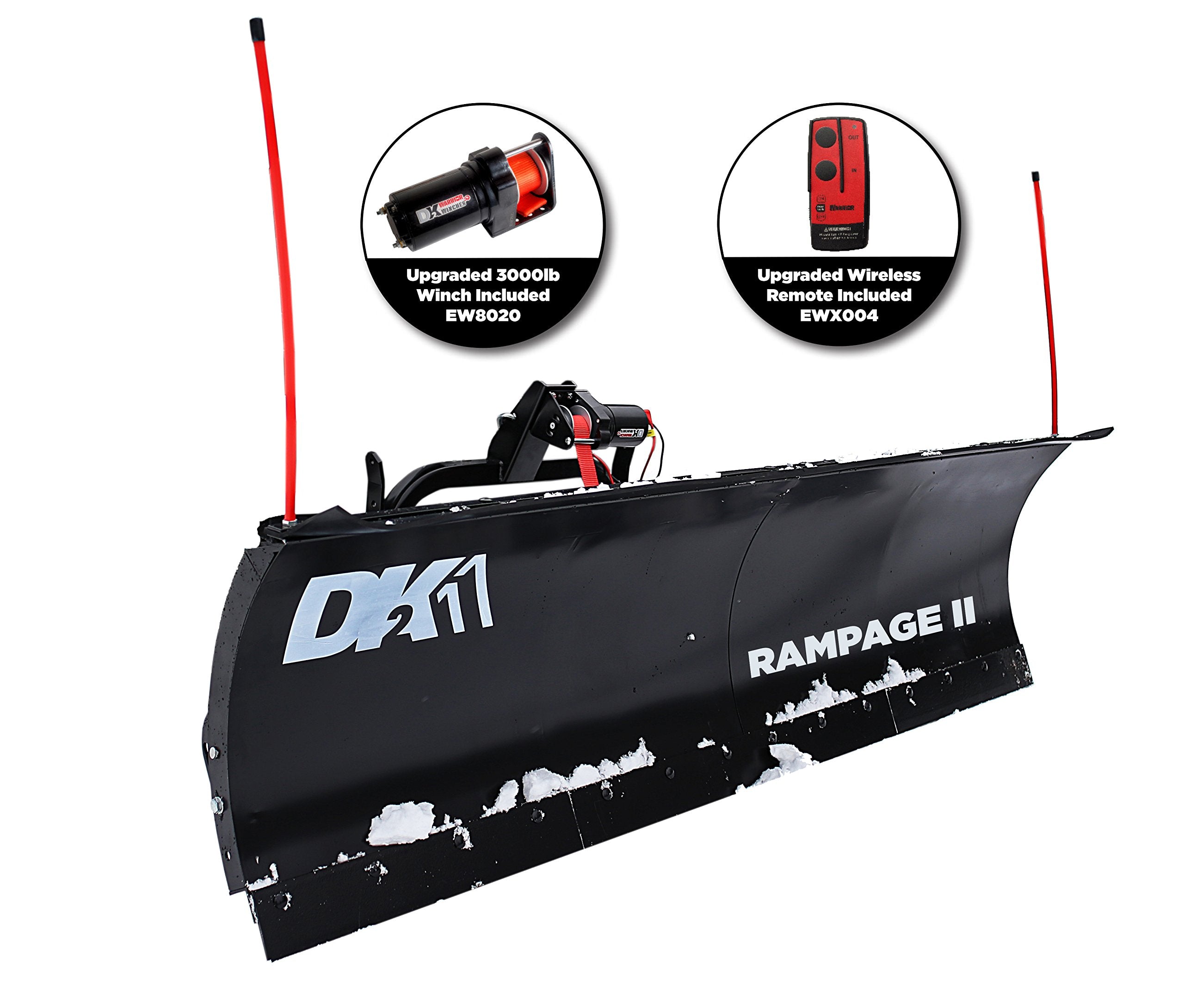 Rampage II DK2 82-Inch x 19-Inch Custom-Mounted Winch-Driven Snowplow Kit