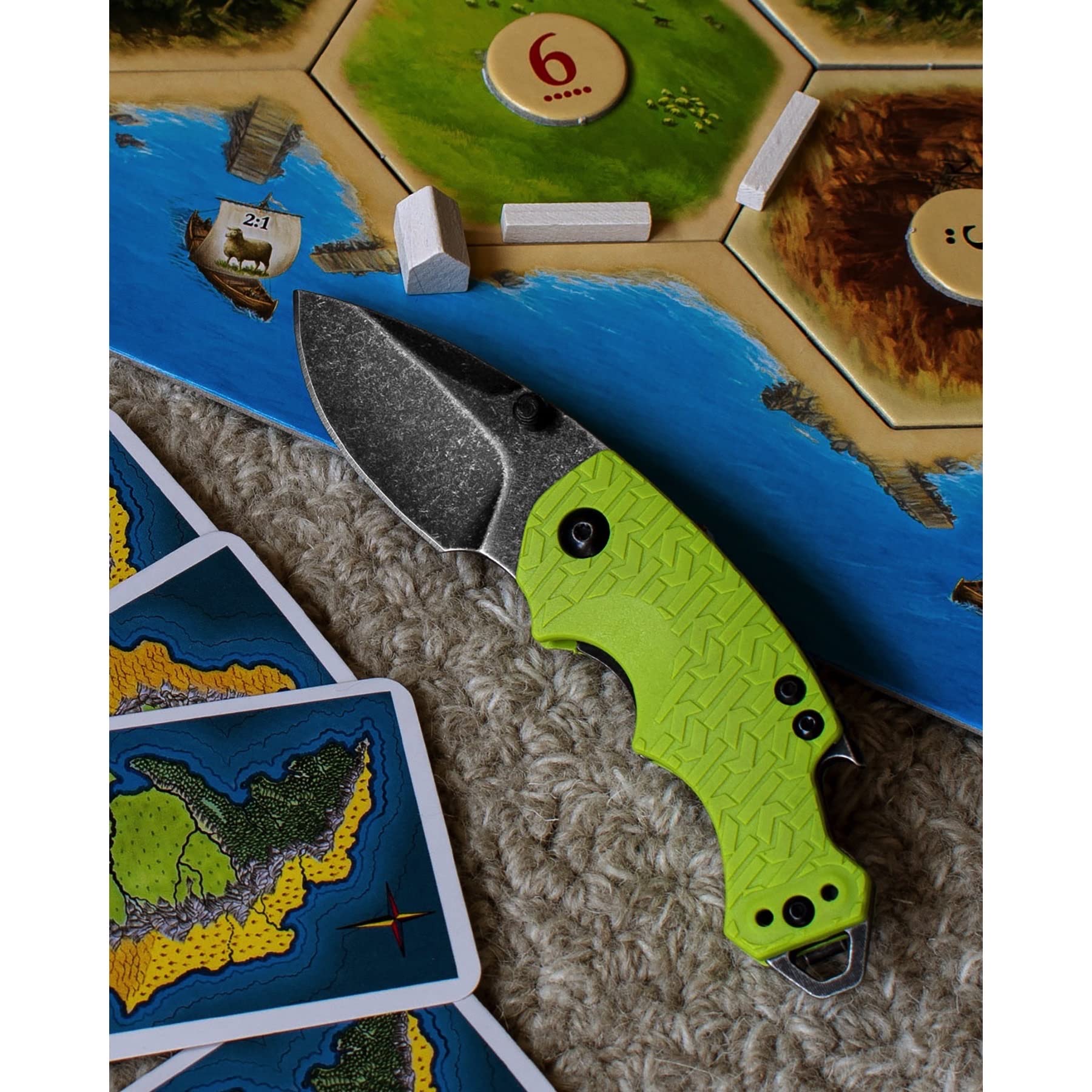 Kershaw Folding Shuffle Pocket Knife, Lime Green, 2.4 Inch Stainless Steel Drop Point Blade, EDC Utility, with Flathead Screwdriver, Manual Opening, Everyday Carry Pocket Knife for Men and Women